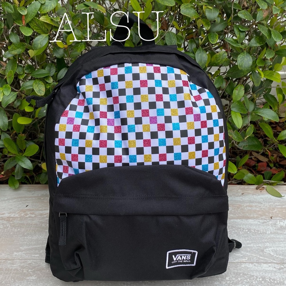 🎒SCHOOL SALE🎒VANS Glitter Check Backpack Multicolor AUTHENTIC VN0A48HGUX9 - Picture 3 of 8